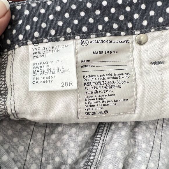 Adriano Goldschmied Jeans Women 28R Stevie Ankle Slim Straight Gray Pin Dot - Picture 12 of 13